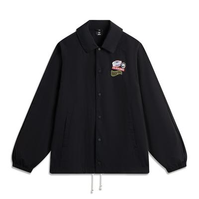 Li Ning Basketball Series Sport Casual Simple Letter Polo Jacket Men Jacket Black AFDV623-3