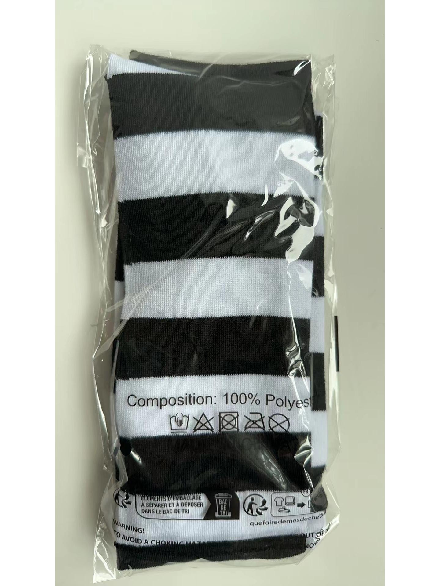 

Вязаные гольфы выше колена с принтом зебры в стиле лолита