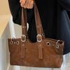 Damen Retro Wildleder Handtasche Große Kapazität Herbst Winter Trendig Pendler Umhängetasche Vielseitig Lässig Mode für Damen