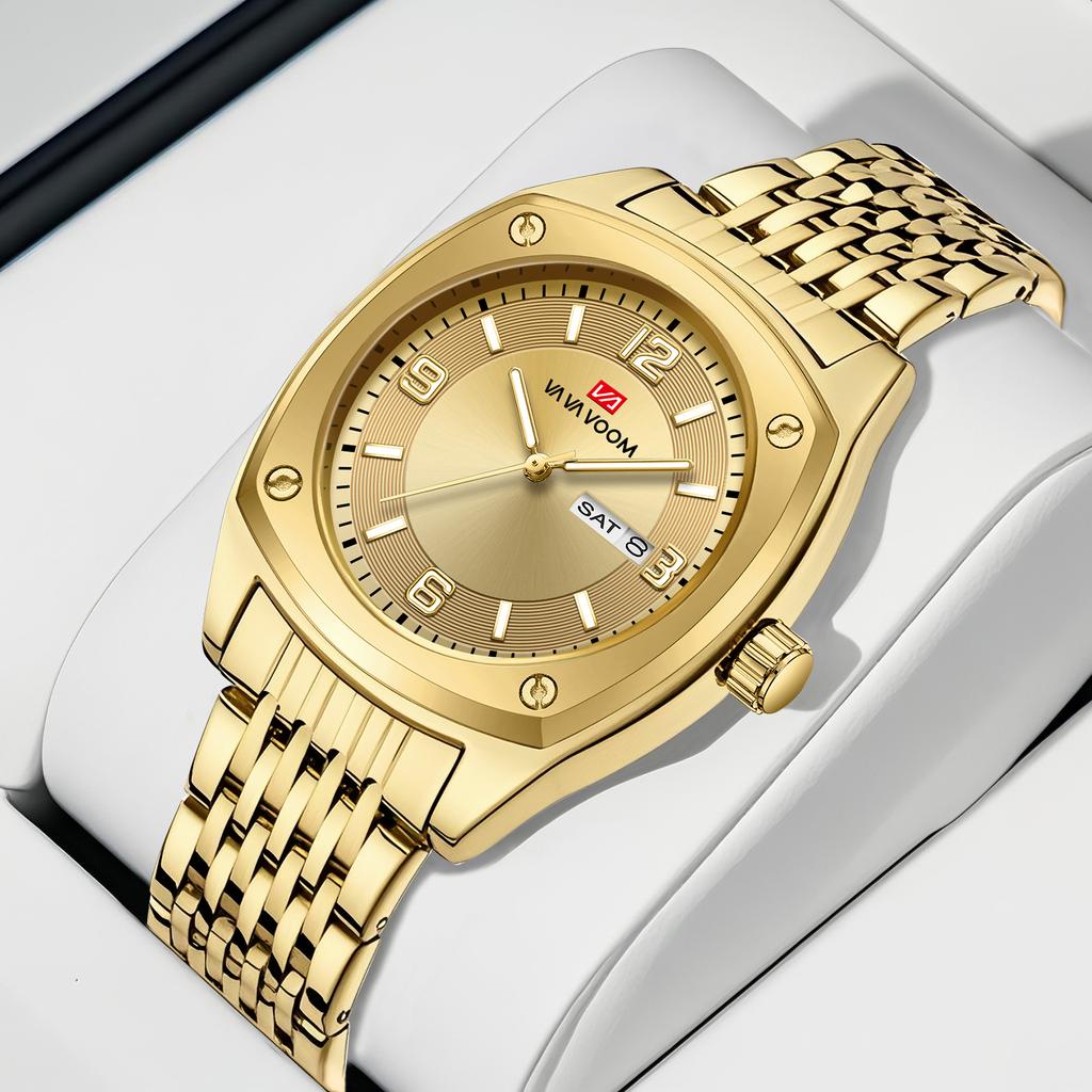VA VA VOOM Fashion Business Mens Luxury Watch With Calendar ized Stainless Steel Classic Watch Man Wristwatch