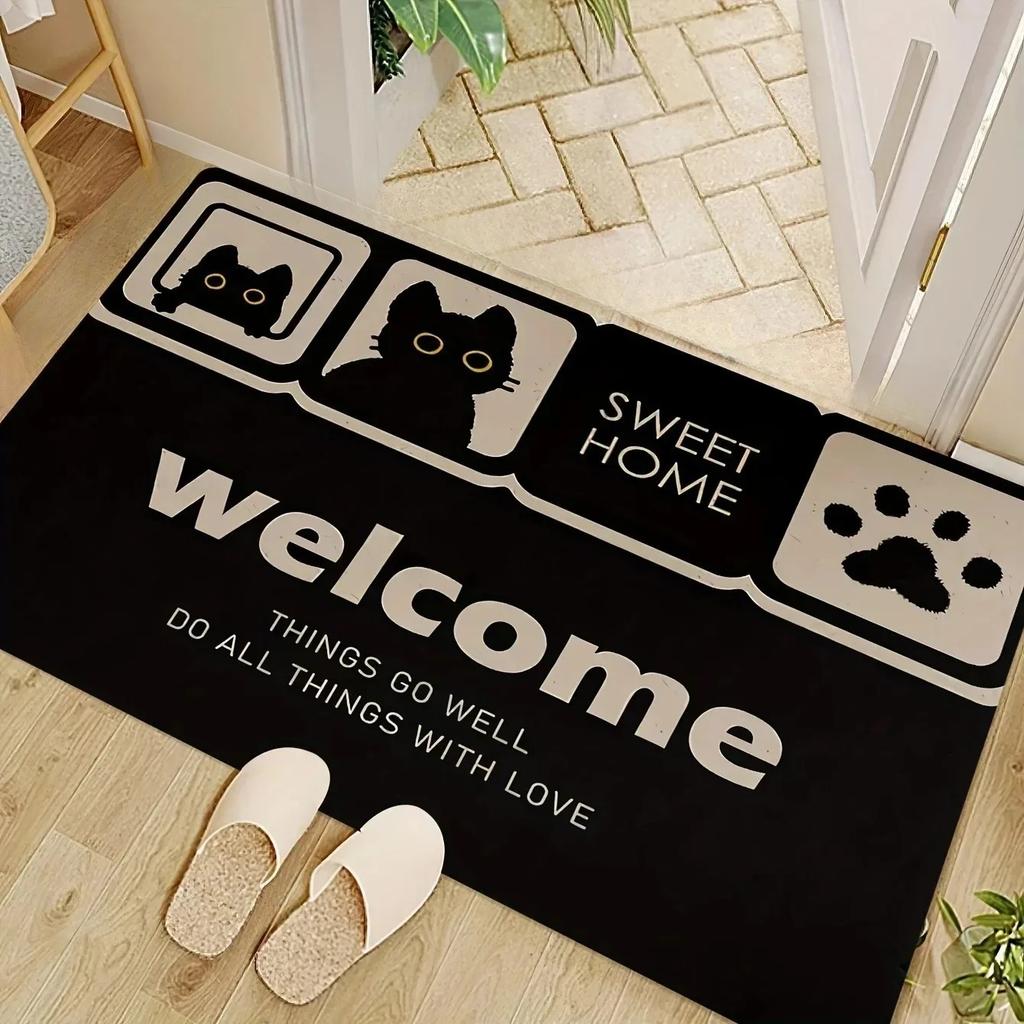 1PC LOVE Dog Pattern Door Mats Kitchen Rugs Non-Slip Pop Design Living Room Rugs Bath Mat Carpet for Home Sink Laundry Decor