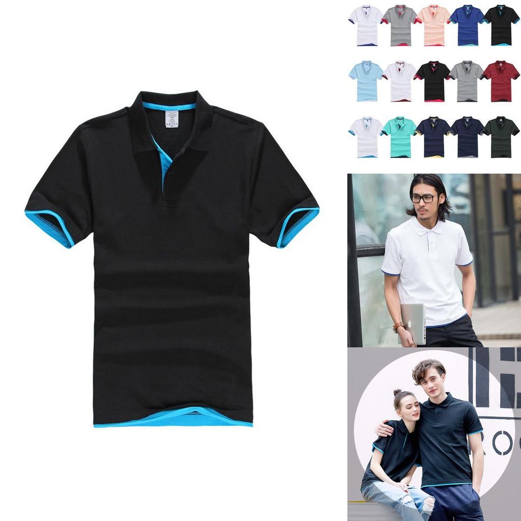 Premium Quality Mens Classic Short Sleeve Summer Golf Sport Shirts Solid T-shirt