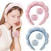 Wolken Stirnband & Armband Set - Weiche Schwamm Haaraccessoires zum Gesichtswaschen & Hautpflege