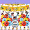 Conjunto de Decorações para Festa de Aniversário com Tema Cuphead com Design de Cabeça de Xícara de Chá Material de Papel Vibrante