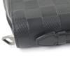 Great LOUIS VUITTON Purse Damier Anfini Zip Around black leather mens N61254 Used