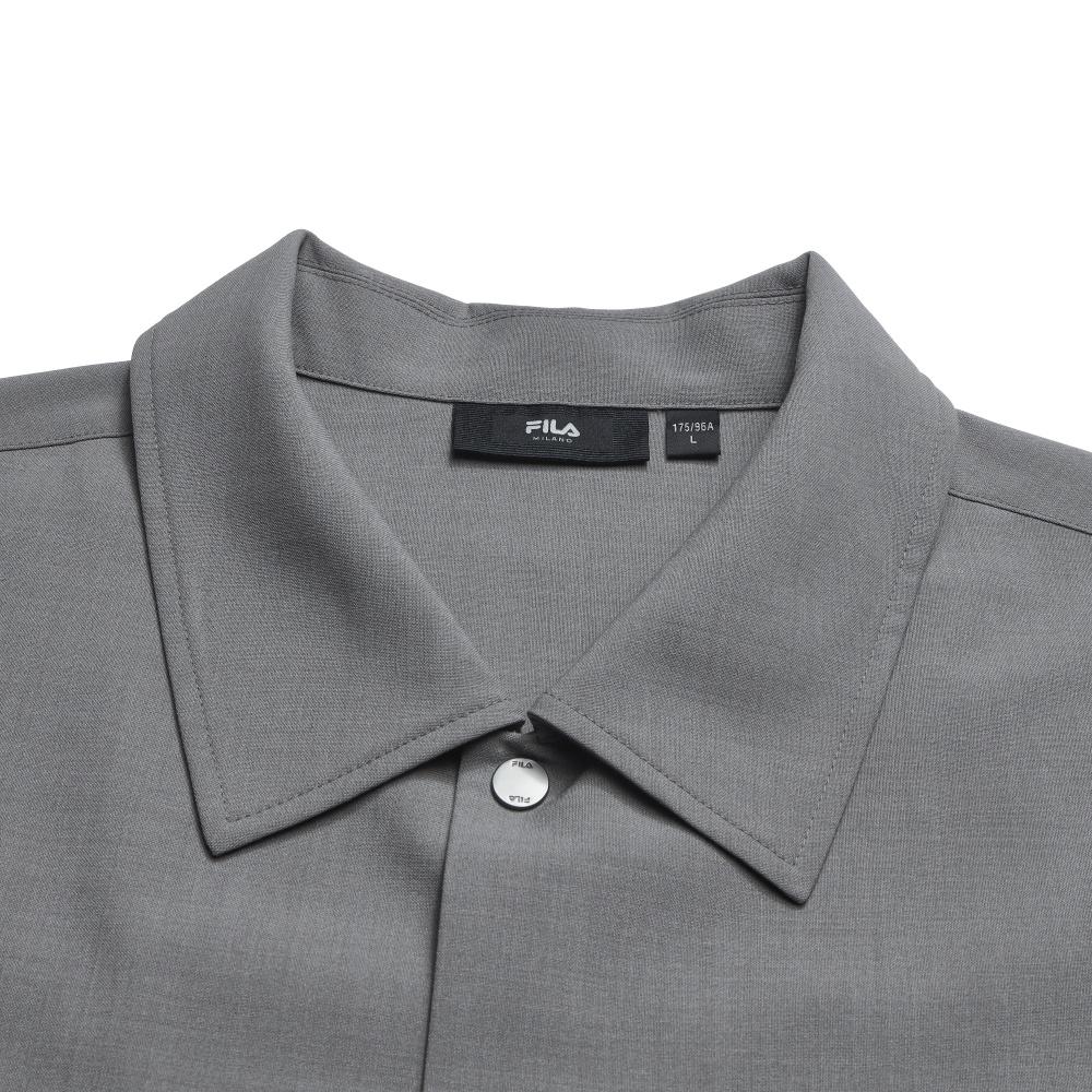 Fila Milano Series Simple Solid Color Casual Versatile Shirt Men Shirts Dark-Gray F11M625403FDY