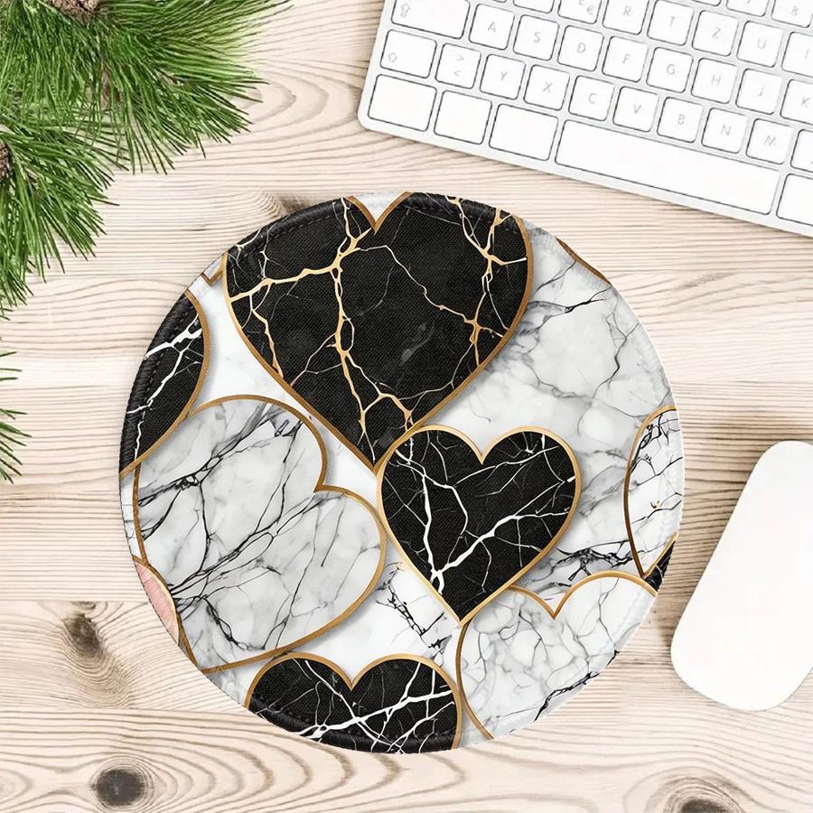 

Pink Heart Spliced Marble 1pc Mouse Pad office Pad Game Console Pad Desk accessories Keyboard Mouse Pad Computer Laptop Pad 200x200x2mm