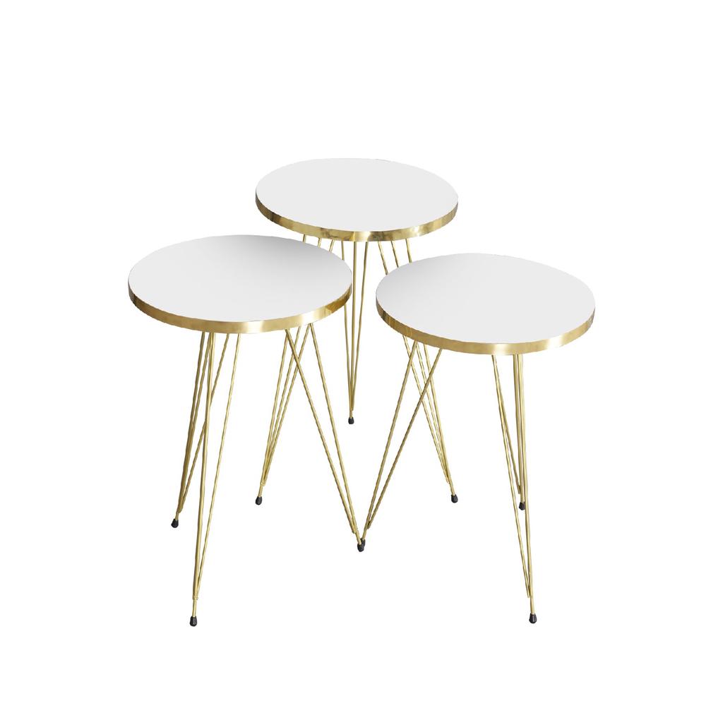 Nesting Table Gold Cream Wire