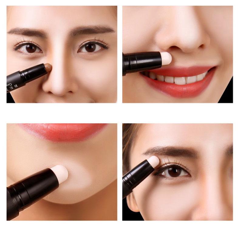 Zakreślacz naprawczy w sztyfcie żeński dwugłowy podwójnego zastosowania cień do nosa naprawa rozświetlacz w proszku korektor cień małe V kosmetyki do makijażu twarzy