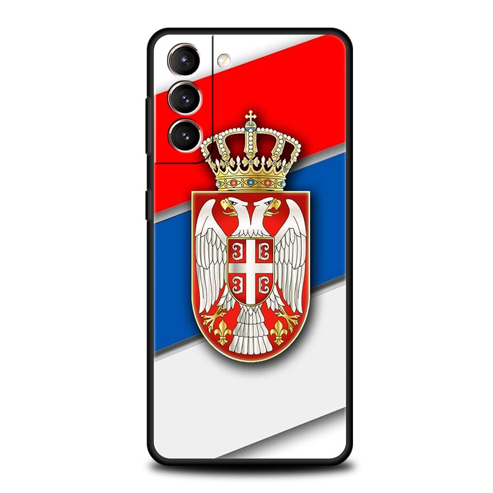 

Phone Case for Samsung Galaxy S25/S24/S23/S22/S20/S21/FE/Ultra/S10/S10E/S9/Plus/5G Soft TPU Cover Shell Serbia Flag Capas Bags Samsung S23Plus