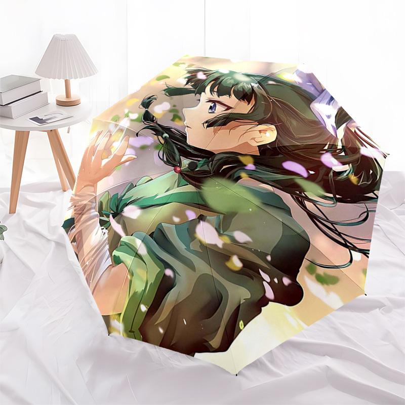 1pc Outdoor Umbrella with Anime Character Design - Automatic Opening/Closing Umbrella with Portable Tri-Fold Design, 8-Rib Iron Frame, Perfect Gi