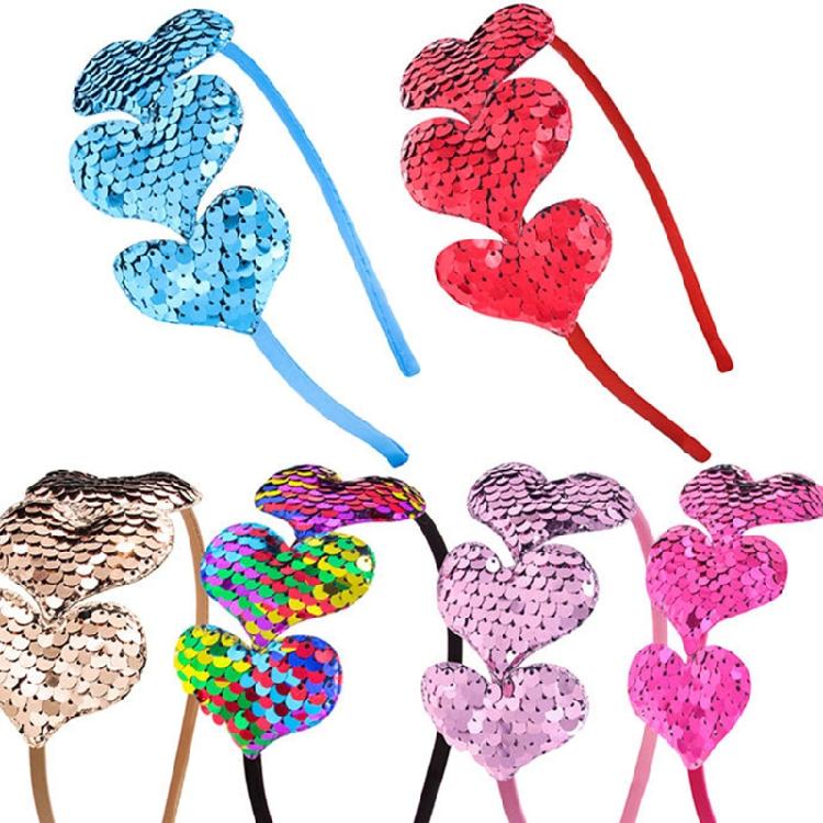 Glitter Heart Headdress Colorful Sequins Headband Creative Theme Party Headp