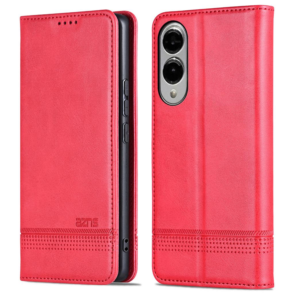AZNS For Samsung Galaxy S25 Edge Case Cowhide Texture PU Leather Wallet Phone Cover