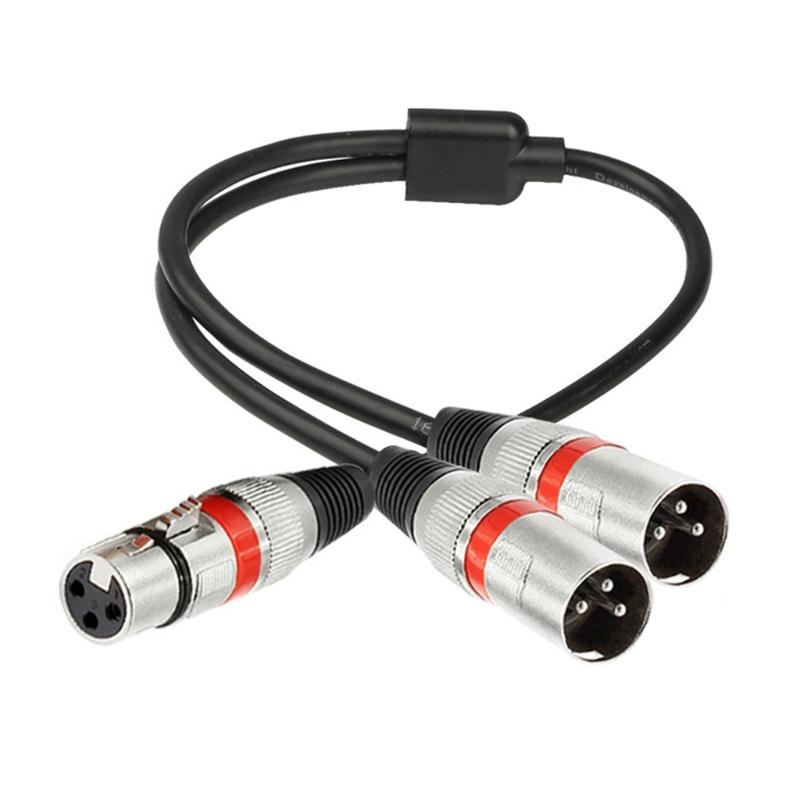 50CM Balanced Microphone Y Cable 3Pin Female to Double 3-Pin Male for Auditory Splitter and Mixers Connections