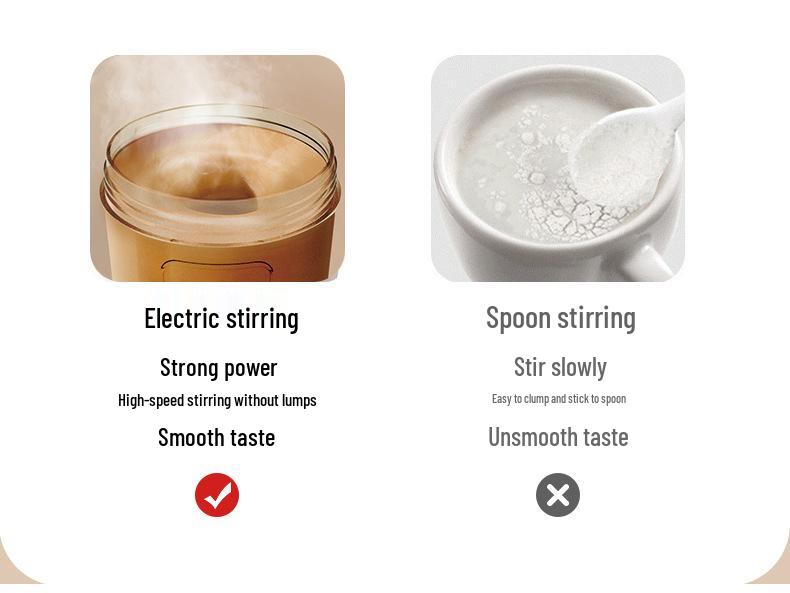 Electric Automatic Stirring Mug for Coffee & Milk with One-Button Operation, Food-Grade Material.