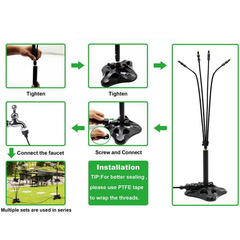 Nebulizzatore da Esterno Sistema di Nebulizzazione Regolabile per Patio Portatile per Caldo Accessori Raffreddanti per Animali da Esterno