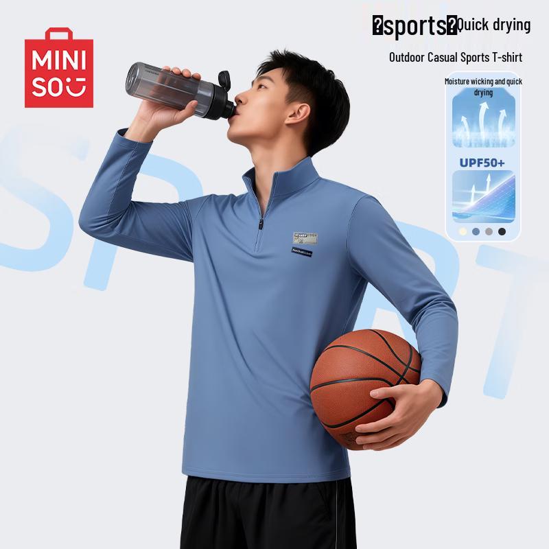 MINISO Men's Outdoor Quick-Dry Anti-UV Long Sleeve T-Shirt