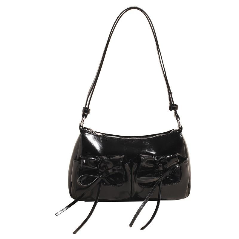 New Spring and Summer Trend Ballet Style Bow Pleated Armpit Bag Premium Texture Shoulder Messenger Bag