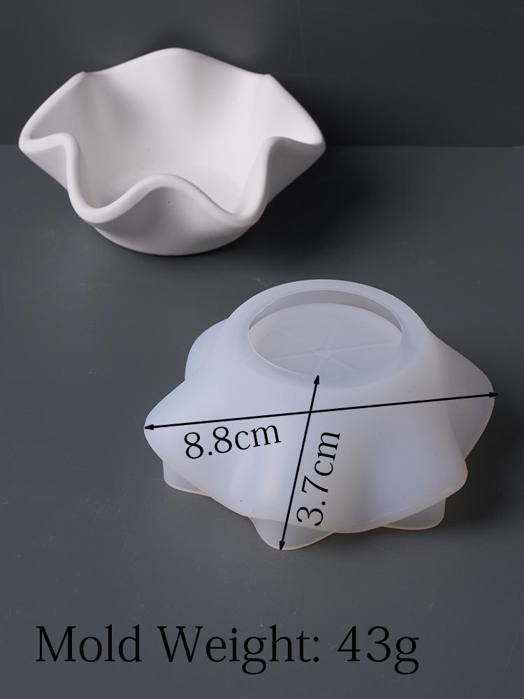 

Curved Edge Candle Bowl Silicone Mold DIY Candle Holder Casting Molds Plaster Resin Jewelry Storage Tray Craft Making Home Decor