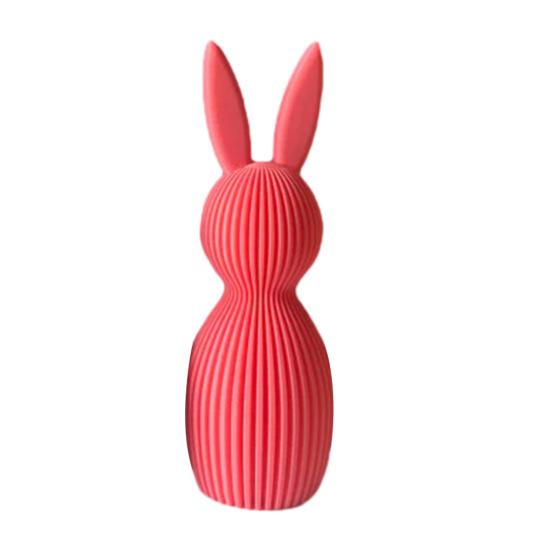 1/2Pcs Easter Bunny Figurine 3D Printed Ribbed Rabbit Statue Sculpture Home Office Holiday Party Table Centerpiece Decoration