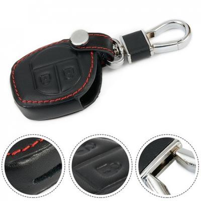 Car Keychain Black Leather 2 Button Key Case For SUZUKI SX4 Swift Grand Vitara