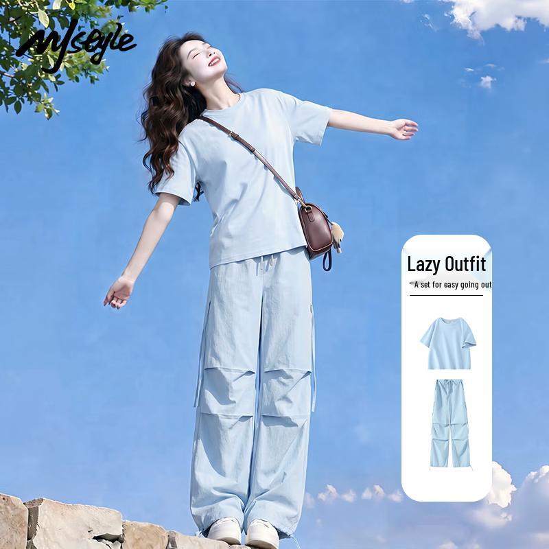 MJ STYLE Women s Short Sleeve Summer Sports Set M