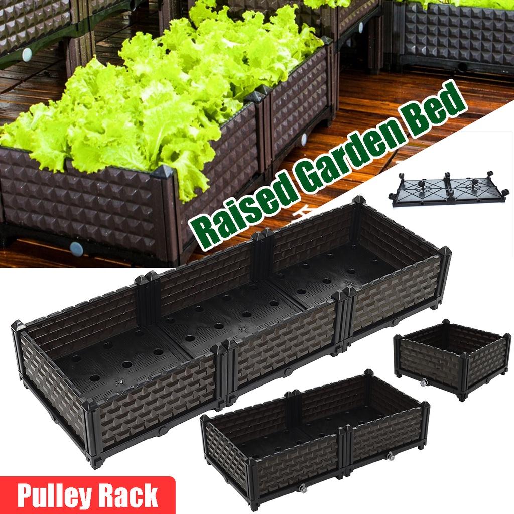 Raised Planter Grow Box Rectangular Flowerpot Elevated Garden Bed Garden Pots & Planters Vegetables Flowers Plants Grow Elevated