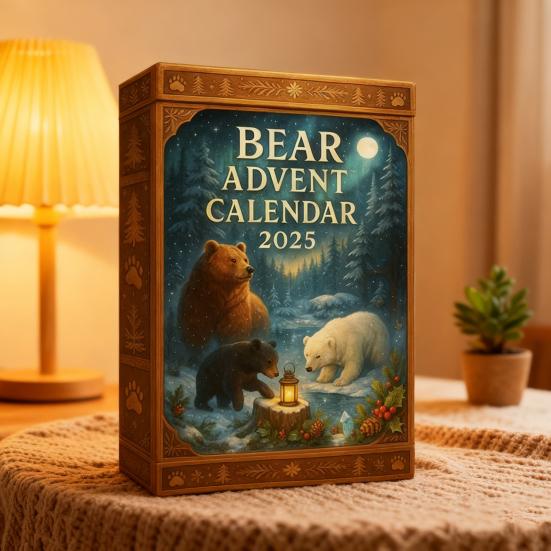 Bear 2025 Christmas Countdown Box 24-Day Countdown Calendar Unique Decoration for Holiday Entertainment Gatherings And Parties