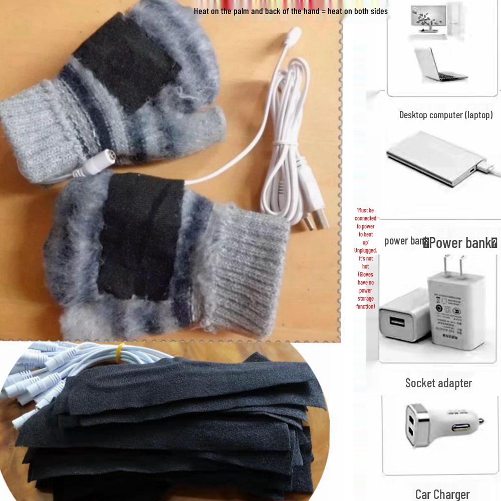 USB Dual-Sided Electric Heated Gloves with Constant Temperature Design
