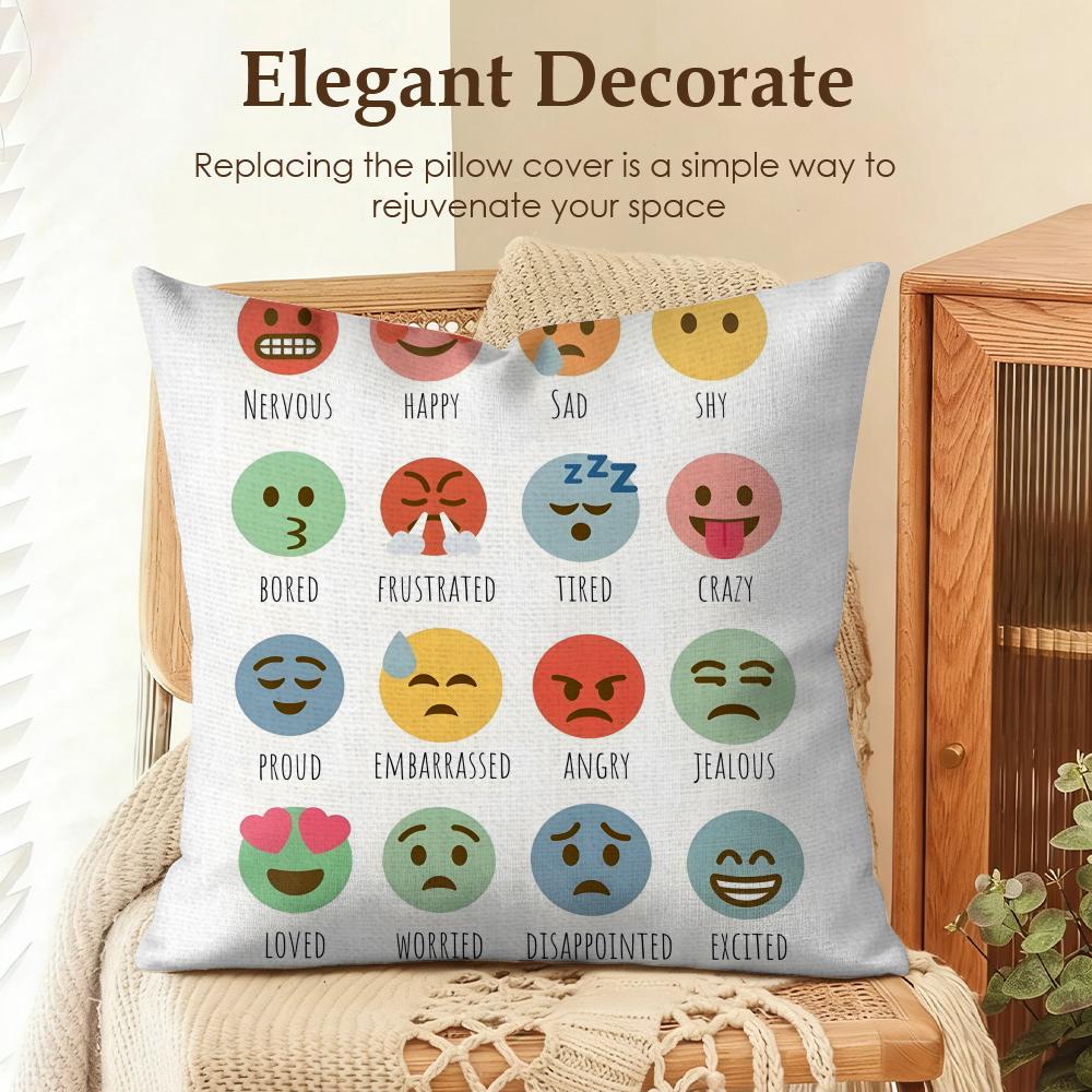 

Funny IT IS OKAy TO FEEL Cushion Cover Natural Linen Organic Fabric DoubleSided Printing Sofa Home Decor Gift Pillow Case 30x30cm