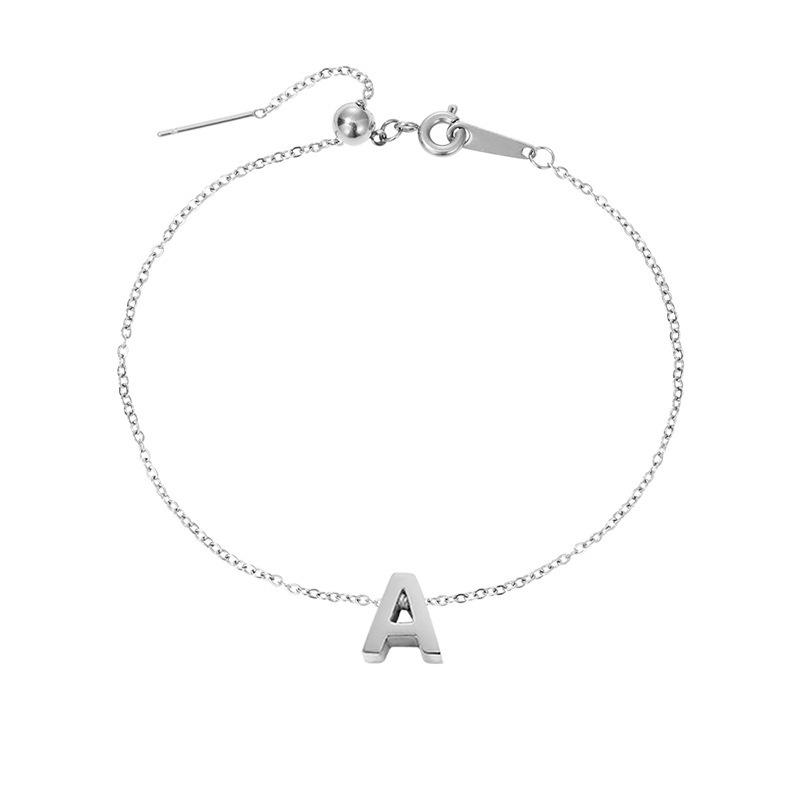 Shunquan Schmuck Neuer einfacher Stil DIY Englischer Buchstaben Fußkettchen Damen Personalisiert Custom 316 Edelstahl Anlaufbeständiges Fußkettchen