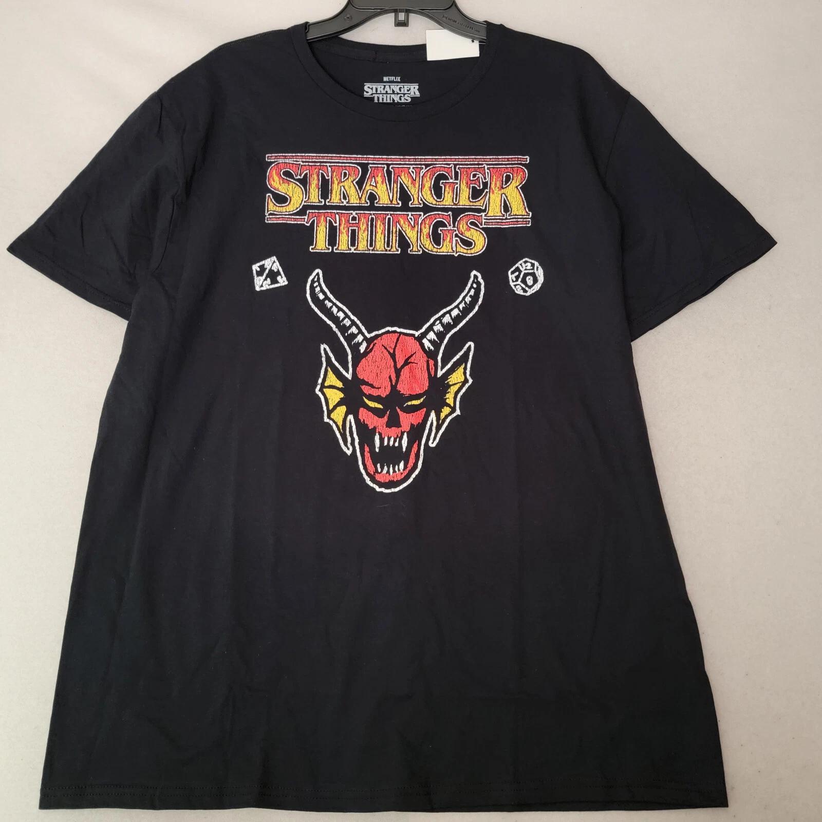 STRANGER THINGS DEMON SHIRT MENS Extra Large XL BLACK Casual NETFLIX ELEVEN NWT XL