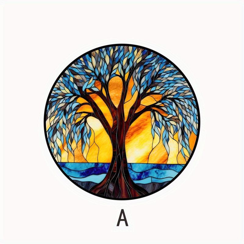 2D Flat Tree of Life Acrylic Decoration Sign, Home Decor Plaque Hanging Wall Art Decorative Garden Decoration for Room Door Signs Hanging Square Livin