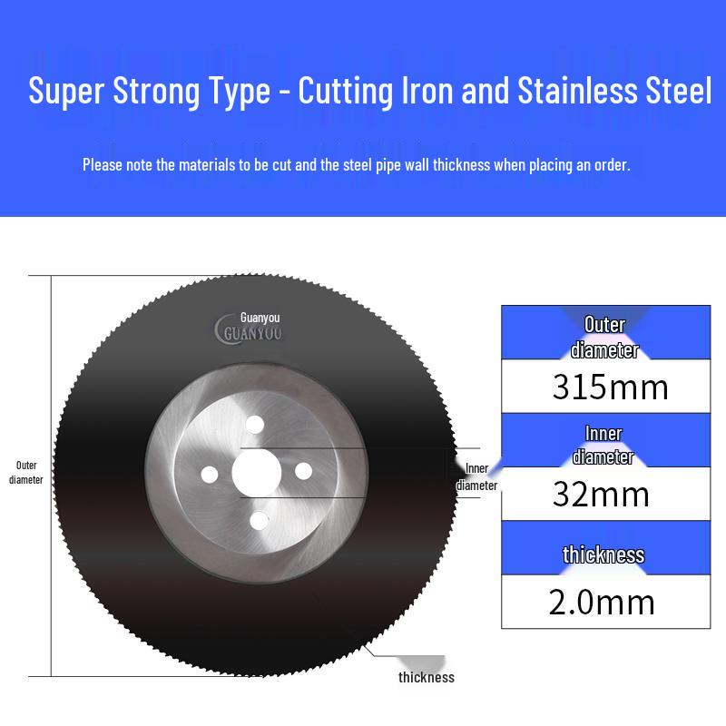 High-Speed Circular Saw Blade for Cutting Stainless Steel, Steel Pipe - Sizes 275, 300, 315, 350, 400mm