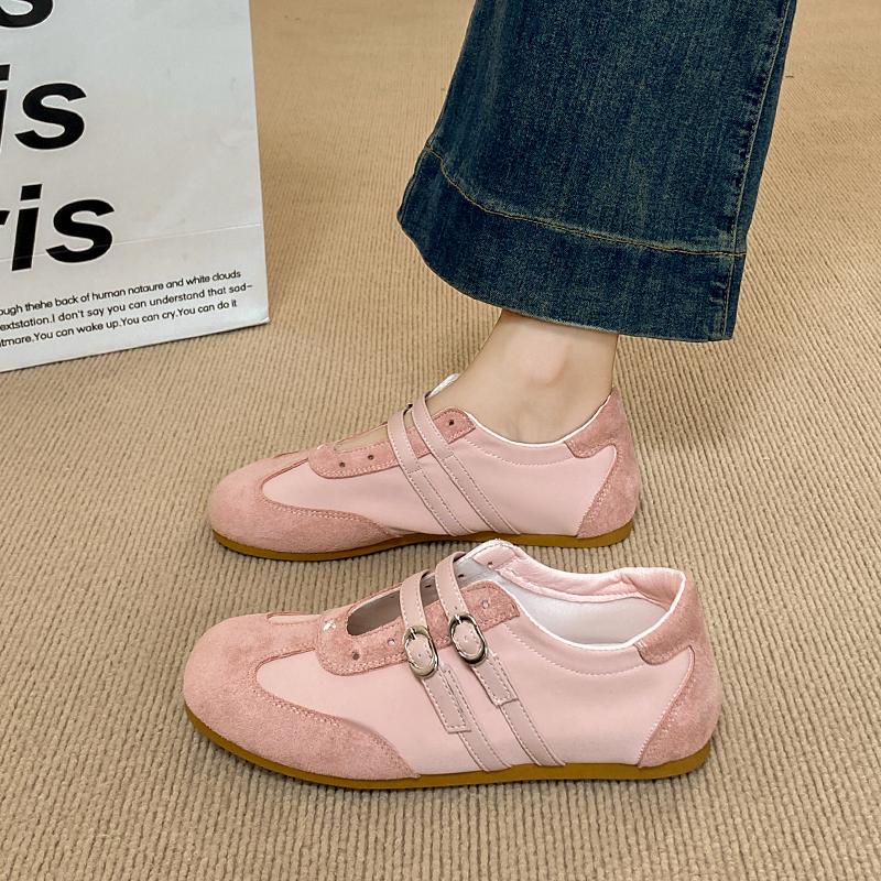 

Fashion CRLAYDK Fashion Womens Slip On Strap Buckle Flat Loafers for Lady Suede Casual Dressy Moccasins Walking Girls Ballet Shoes 35