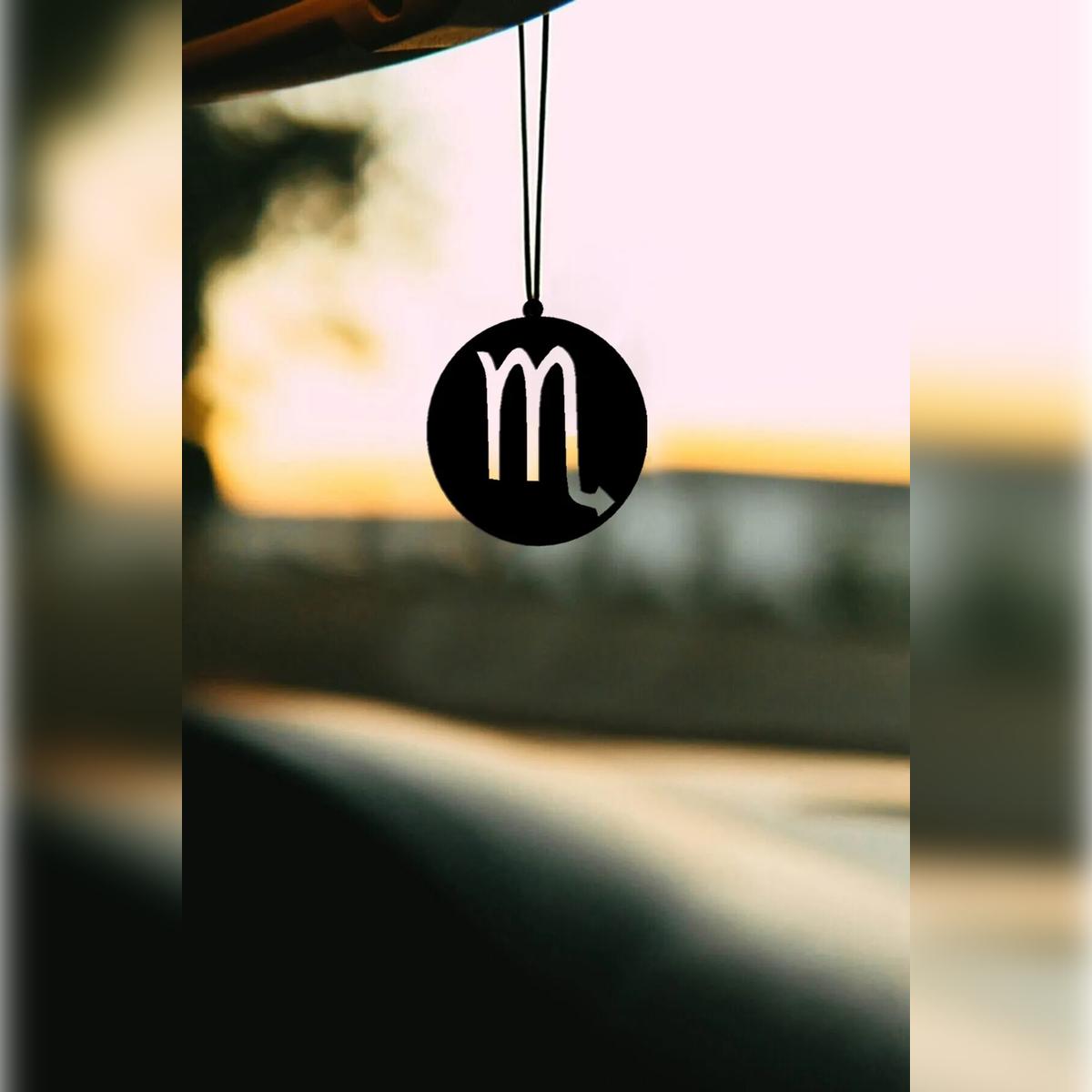 

Metal Zodiac Motif Rearview Mirror Ornament Car Accessory Hanging Decoration