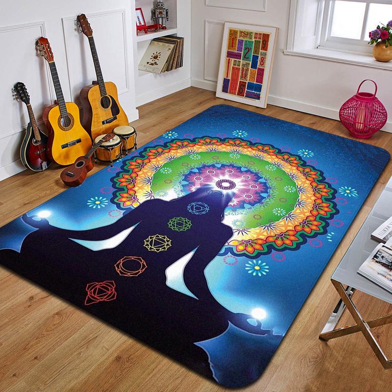 M-Mandala Bohemia Printed Carpet Fashion Yoga Mat Non-Slip Carpet Bedroom Decoration Outdoor Carpet Bedroom Birthday Gift