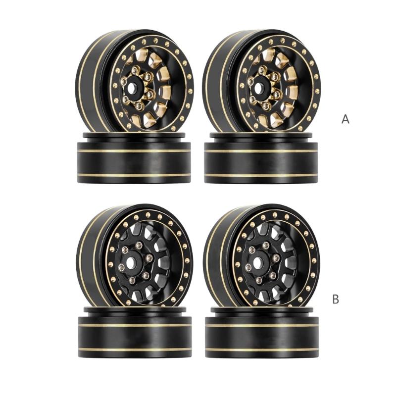 12-Spoke Wheels Brass Beadlock Rims Deadbolt- RC Crawler RC Car Upgrade Parts for 1/18 TRX4M 1/24 SCX24 Beadlock Wheel