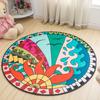 Hand-painted Colorful Printed Pattern Round Floor Mat Home Bedroom Living Room Decoration Lovely Floor Mat Doormat