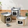 Double Layered  Pet Cat House Large Foldable Cat Bed Four Season Universal Cats with Ball Hanging Cube Beds Pet Supplies & Pet