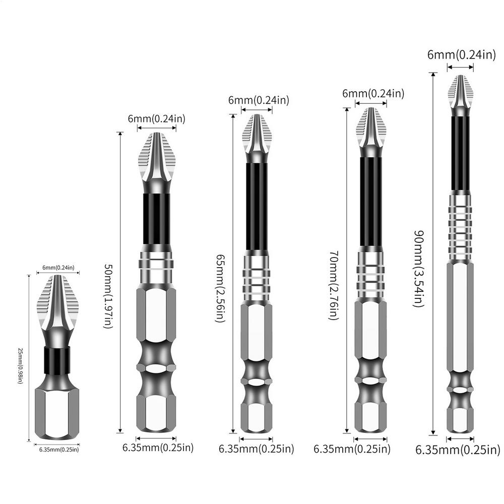 

Screwdriver Bit Set Magnetic Ergonomic Screwdriver Bits Wear-Resistant Drill Supplies Electric Accessories for Furniture