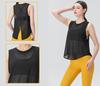Yuoku Sports Tank Yoga Back Stretch Women's Top, Wear, Sleeveless, See-Through Top, 2-Way Ribbon, Yoga, Fitness, Sheer, Quick-Drying, Lightweight,