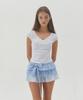 Seoulli Sasha Layered Mini Skirt [Sea Salt Stripe]