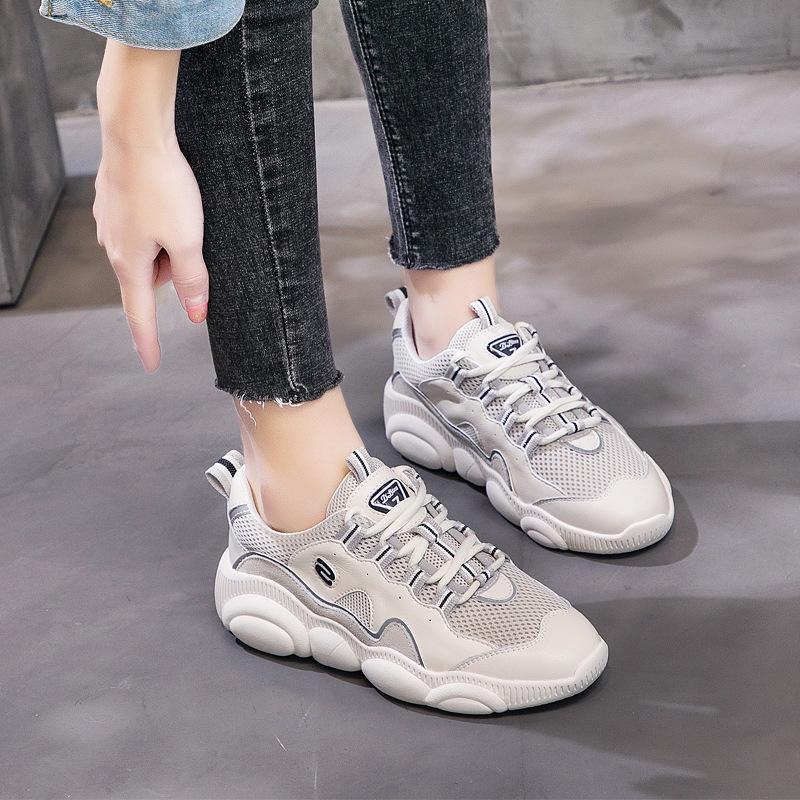 

Женские повседневные корейские туфли Bear Dad на толстой платформе - коллекция весна и осень 2025 г. 35 бежевый