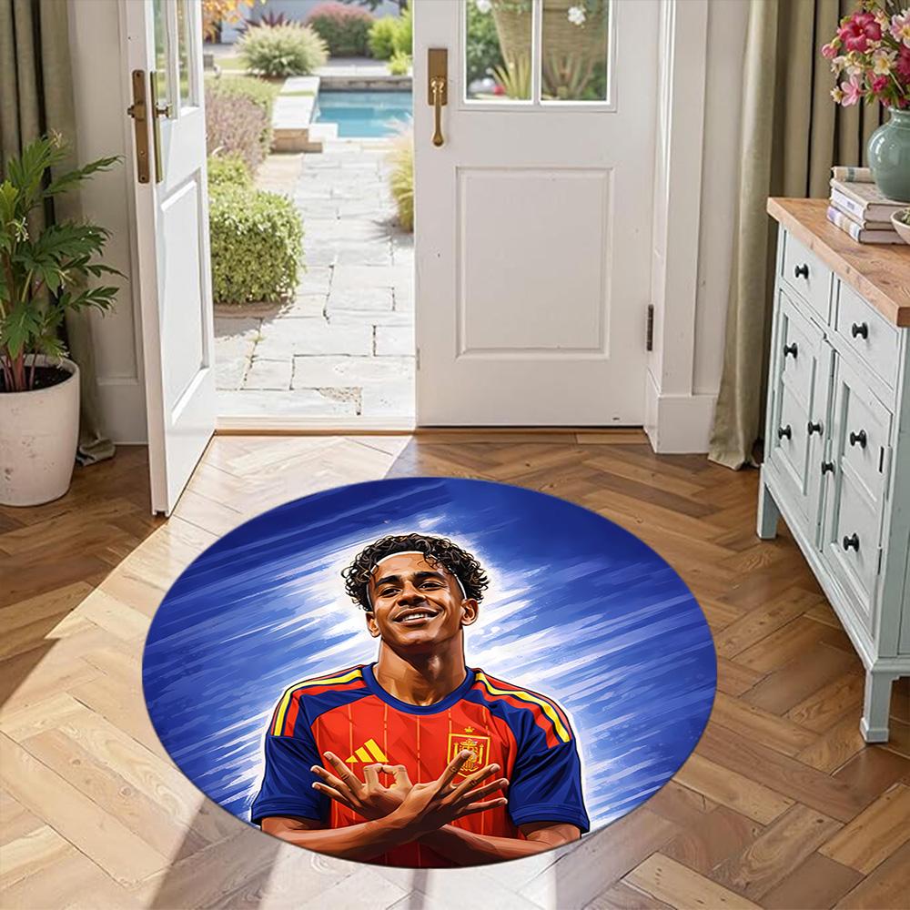 Yamal Round Area Rug Suitable for Foyer Outdoor Hallway Kitchen Anti-slip Round Rug Decorate Offices Perfect Gift for Women Men