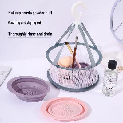 Make-up-Pinsel-Reinigungsset: Schönheitsei, Puderschwamm, Silikon-Pinselreiniger und Trockenschale - 3-teiliges Set