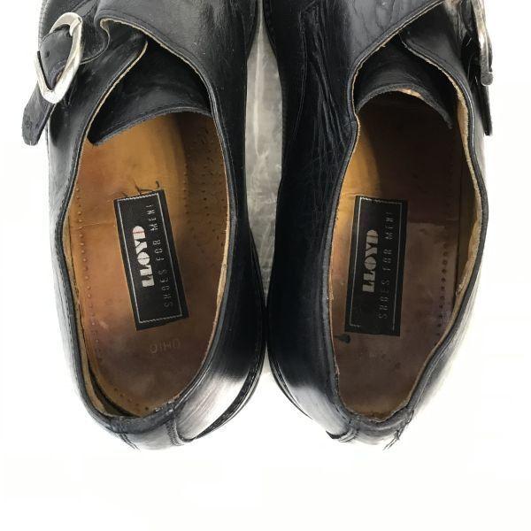 Lloyd Mesh Leder Monk Strap Schuhe Schwarz Größe 43 9F 27.5cm Hergestellt in Deutschland(GEBRAUCHT)