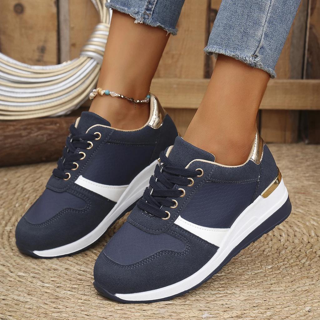 Women's Sneakers Light Pu Leather Casual Shoes Lace-up Vulcanized Shoes Luxury Tennis Training Shoes for Women Zapatillas Mujer