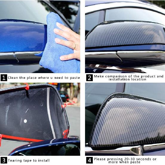 OBL Rearview Mirror Cover for Tesla Model 3 2017-2020 Car Exterior Accessories ABS Plastic Imitation Carbon Fiber Outside Cap (Pack of 2)
