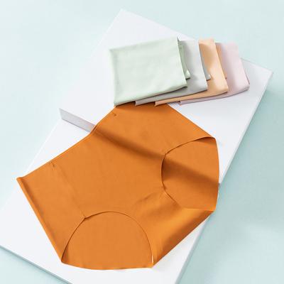 Ice Silk Panties Women's Underwear No Trace Medium Waist Large Size Breathable Triangular Panty
